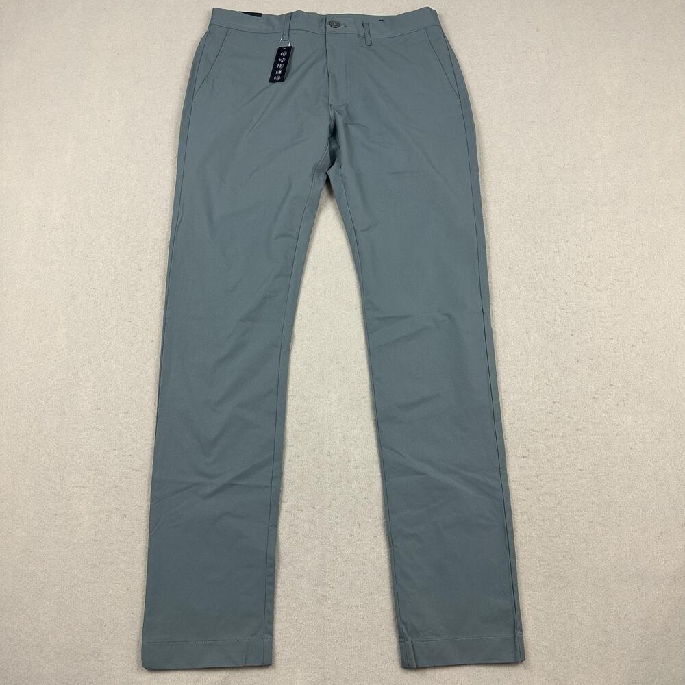 J.Crew Pants Men 32 Blue Solid Flex Tech Chino Slim Polyester Microfiber Stretch